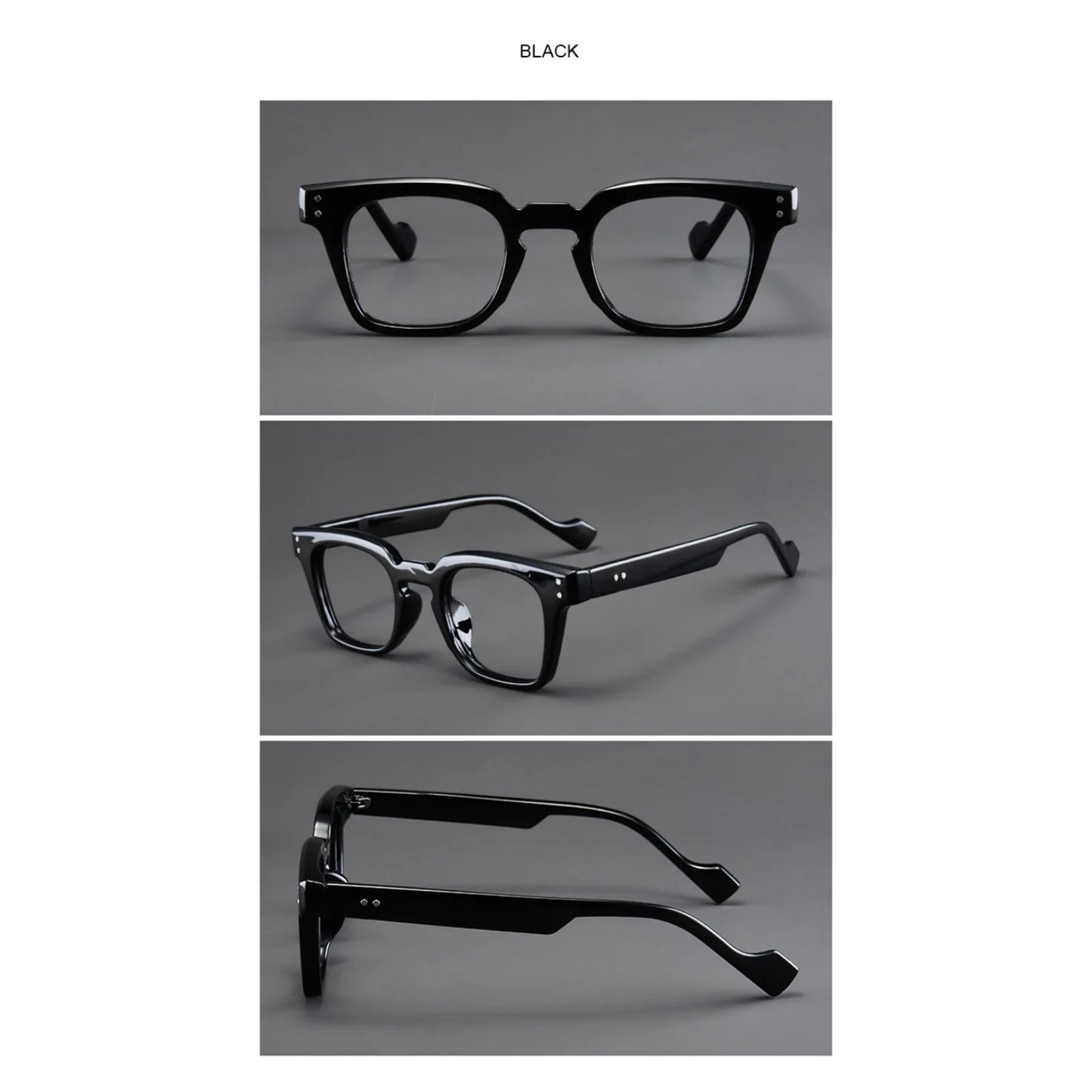 Plastic Black Square Eyeglasses