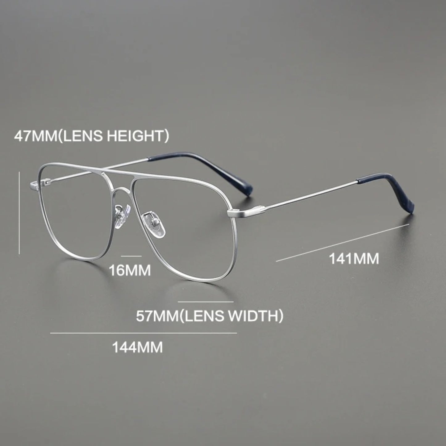 Titanium Oversized Pilot Eyeglasses