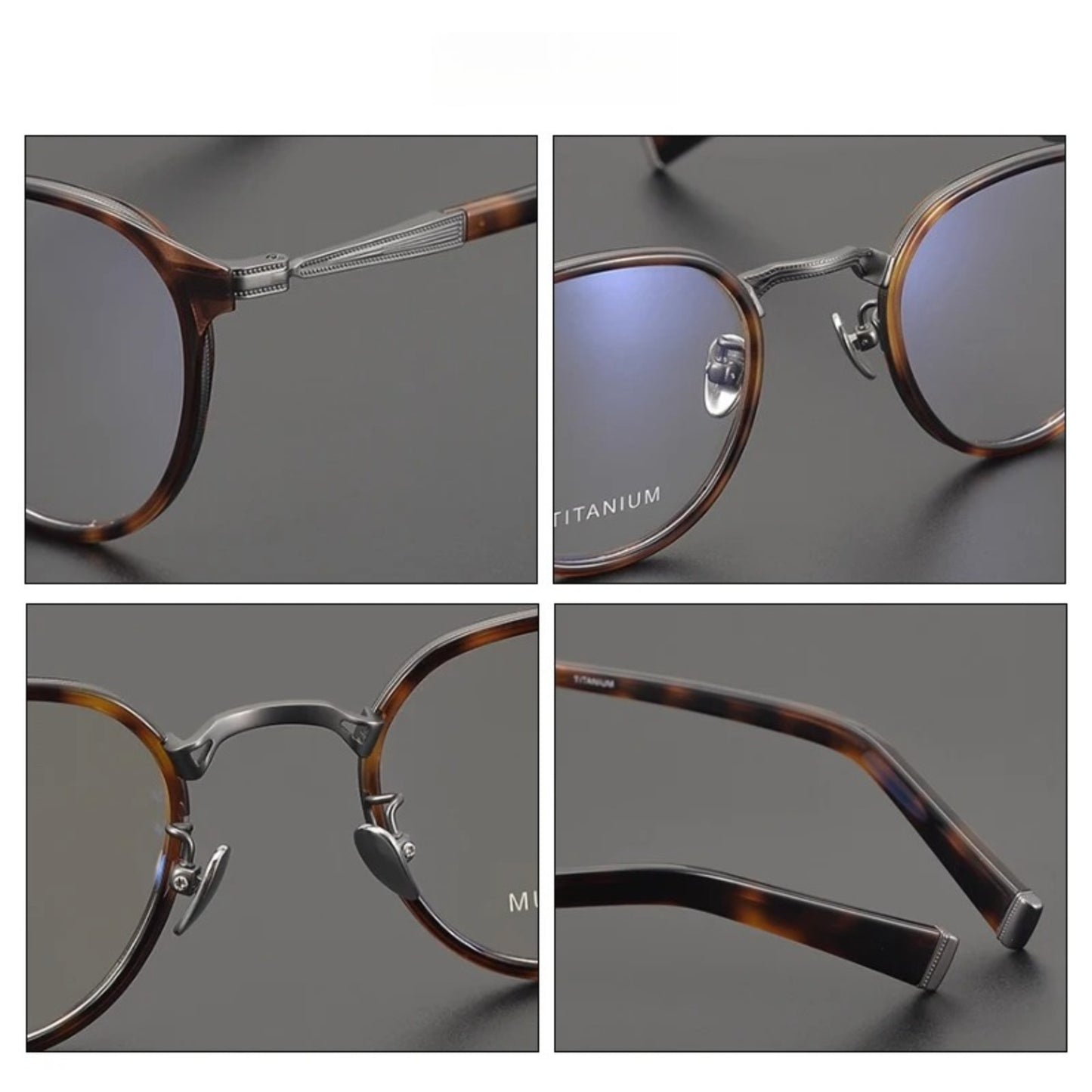 Acetate Titanium Round Prescription Eyeglasses