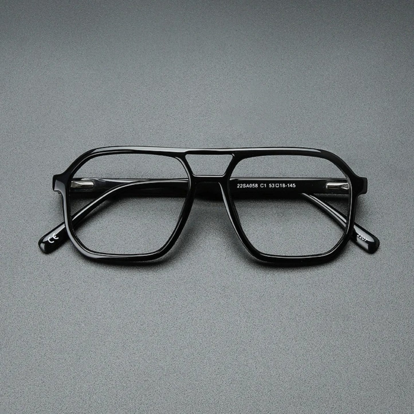 Acetate Double-Bridge Pilot Eyeglasses