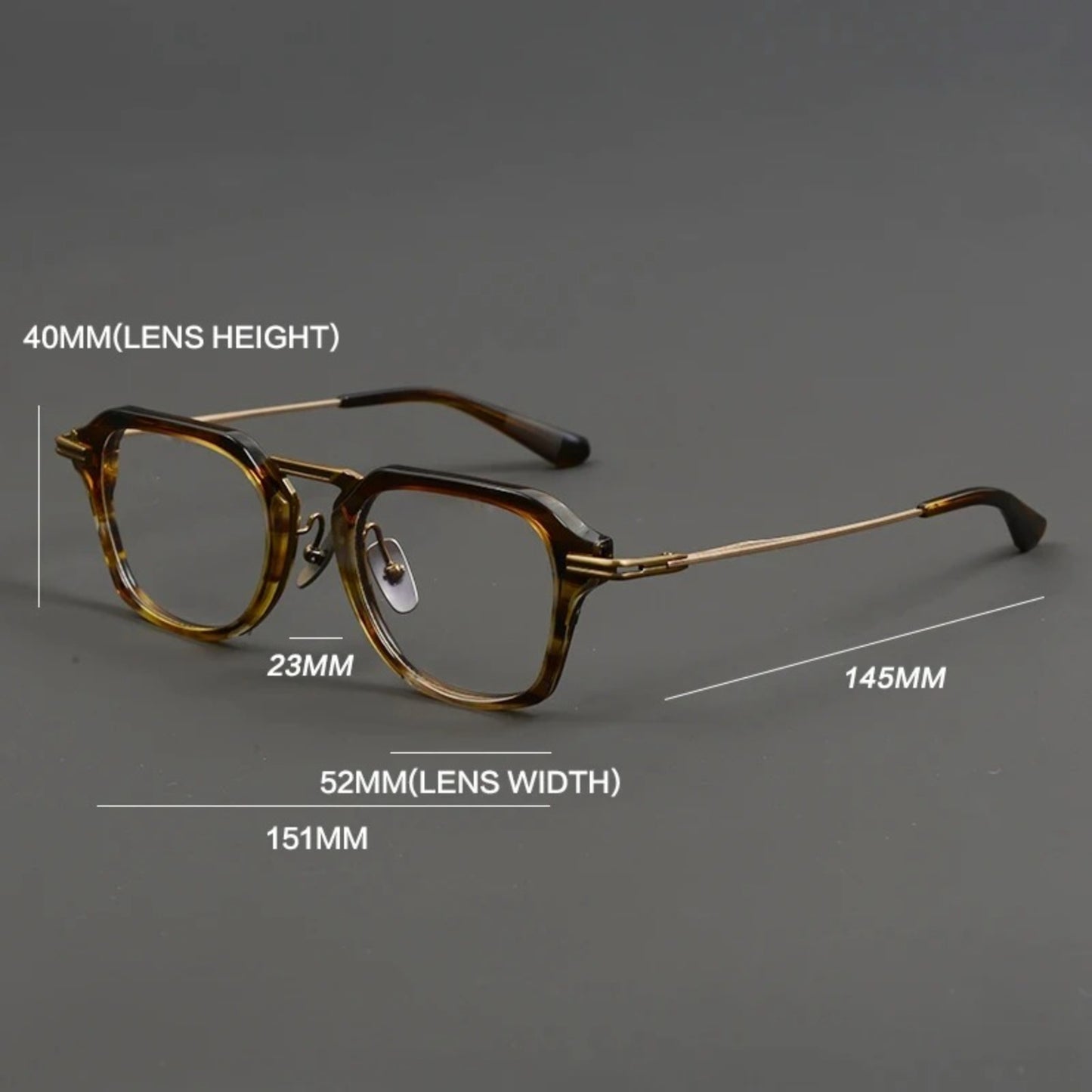 Oversized Titanium Acetate Square Eyeglasses