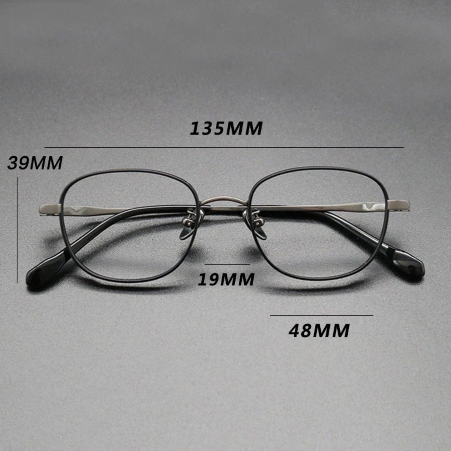 Titanium Blue Square Prescription Eyeglasses