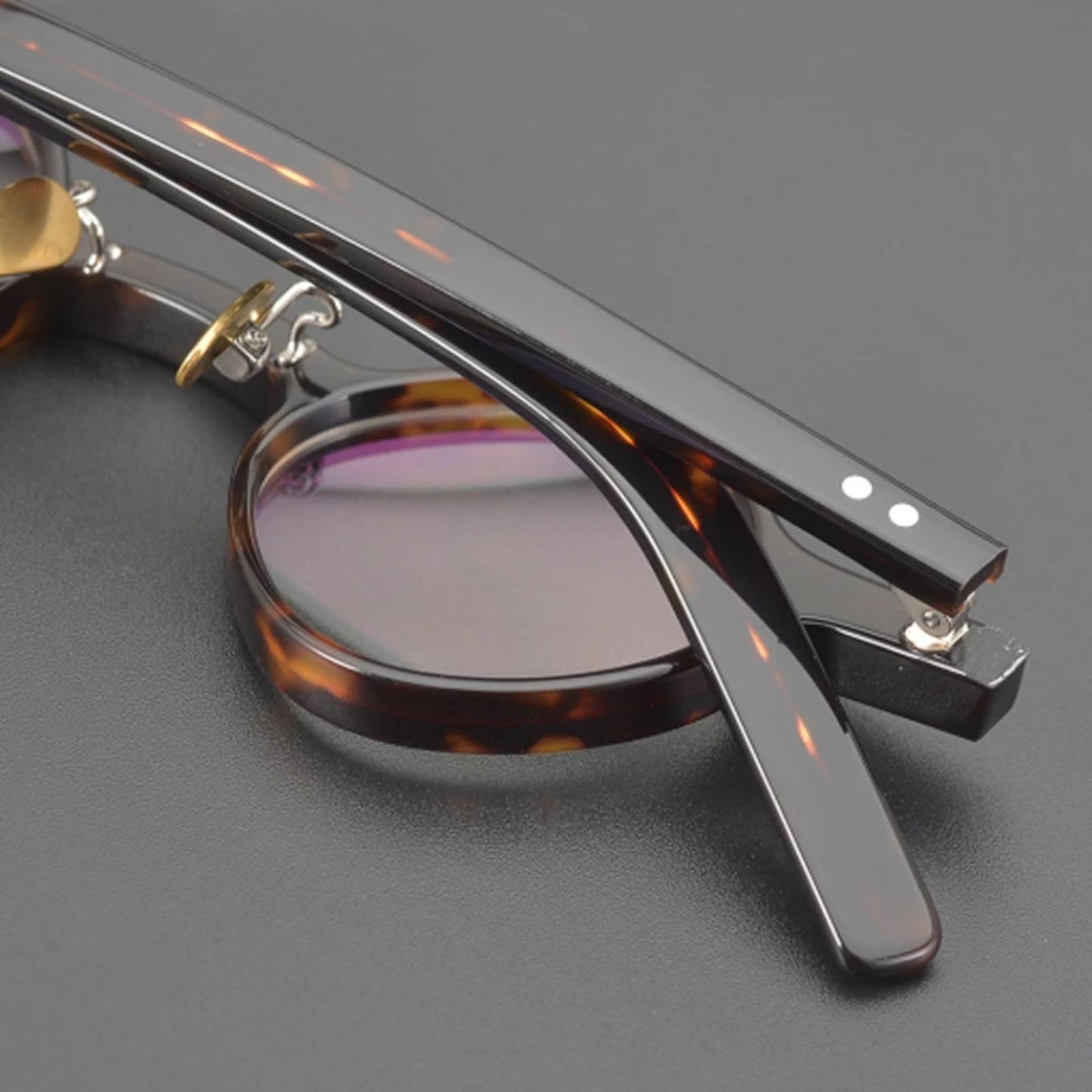 Acetate Patchwork Round Prescription Eyeglasses