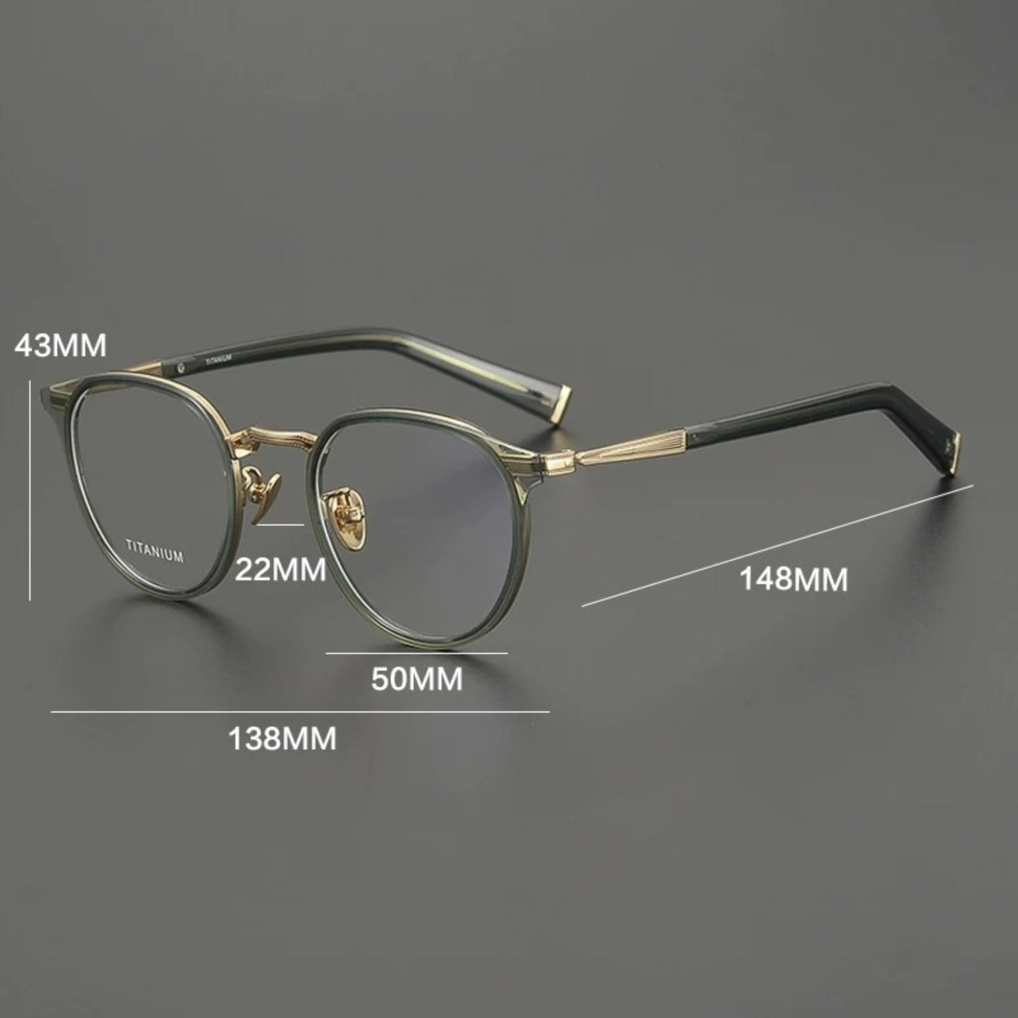 Acetate Titanium Round Prescription Eyeglasses