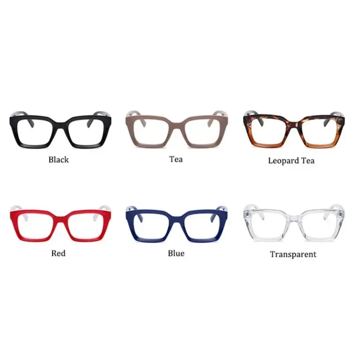 Plastic Titanium Bold Square Blue Light Reading Glasses