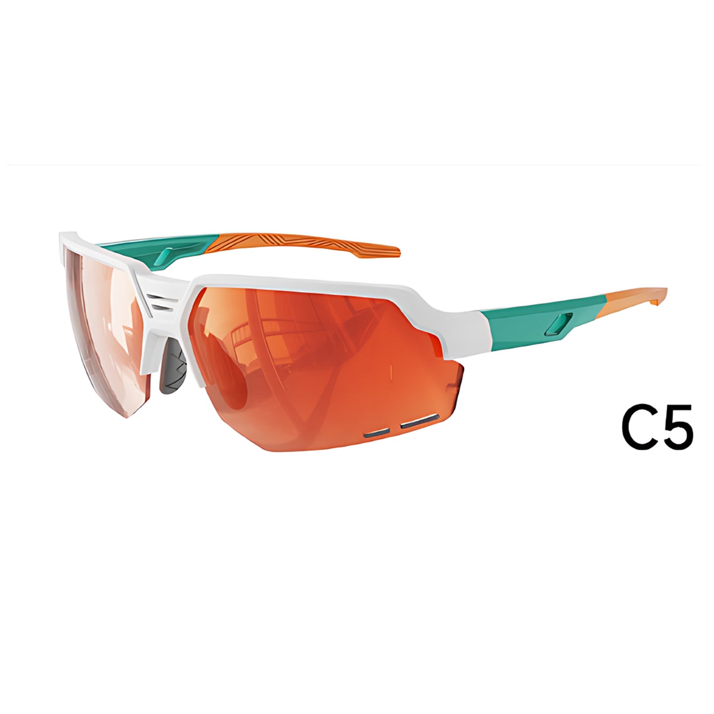 TR90 Half-Rim Sports Sunglasses with PC Lens for Cycling and Outdoor Training