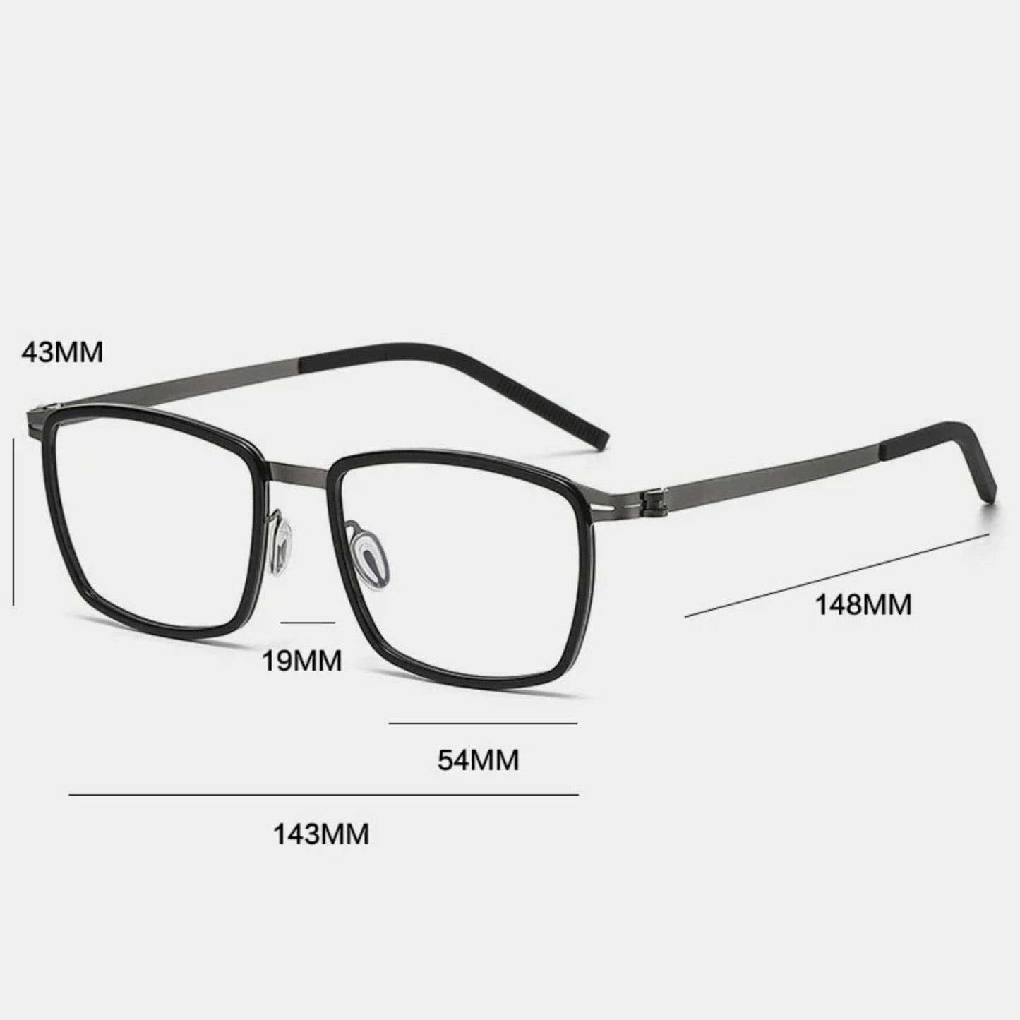 Acetate Screwless Square Eyeglasses
