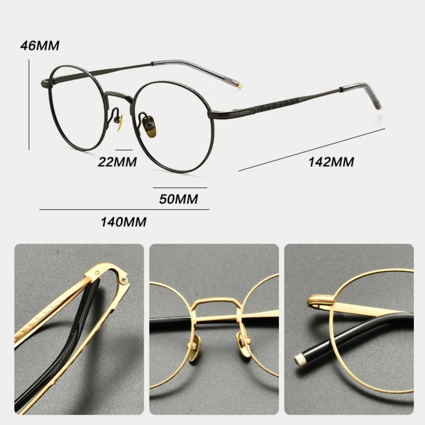 Titanium Wire Round Eyeglasses