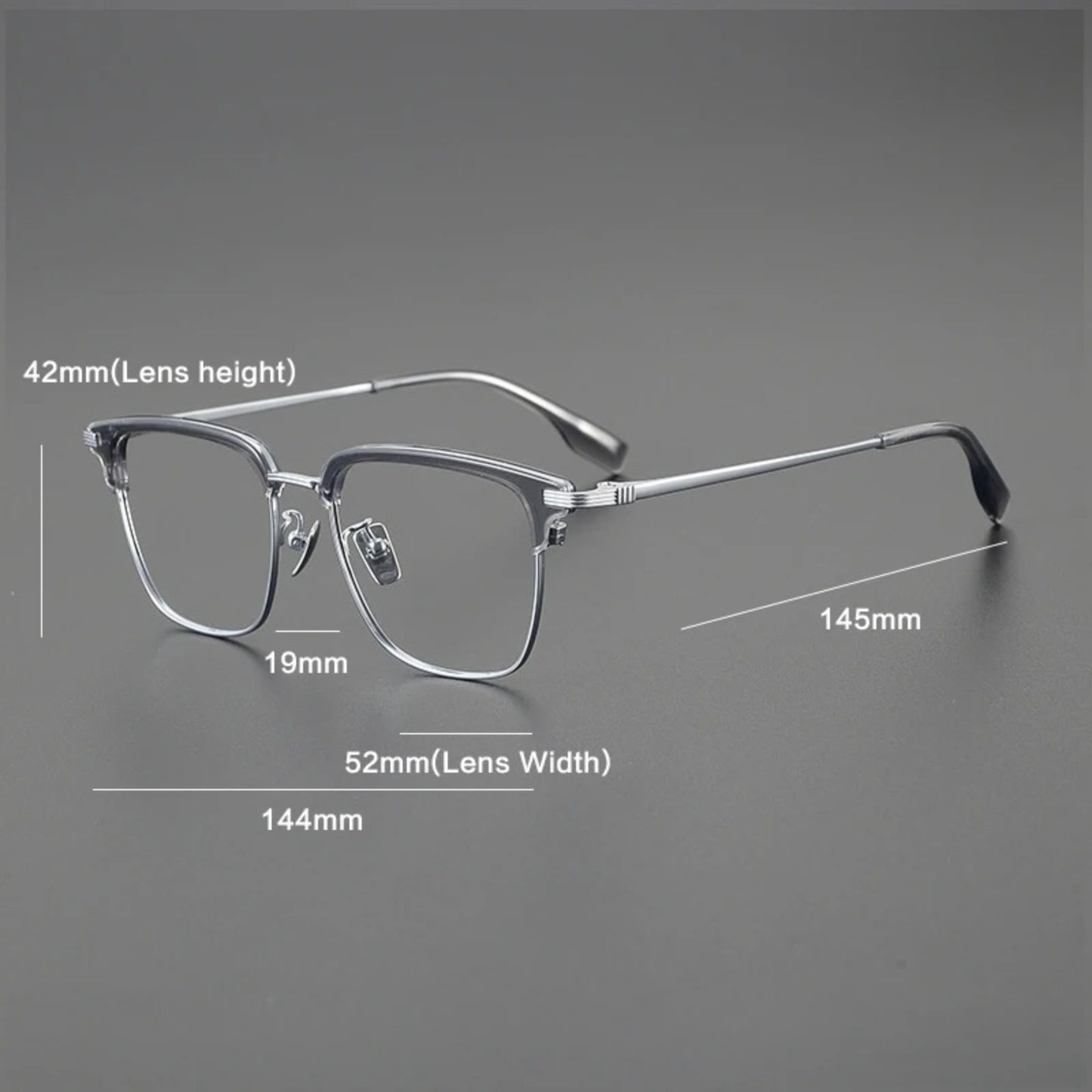 Korean Titanium Browline Square Eyeglasses