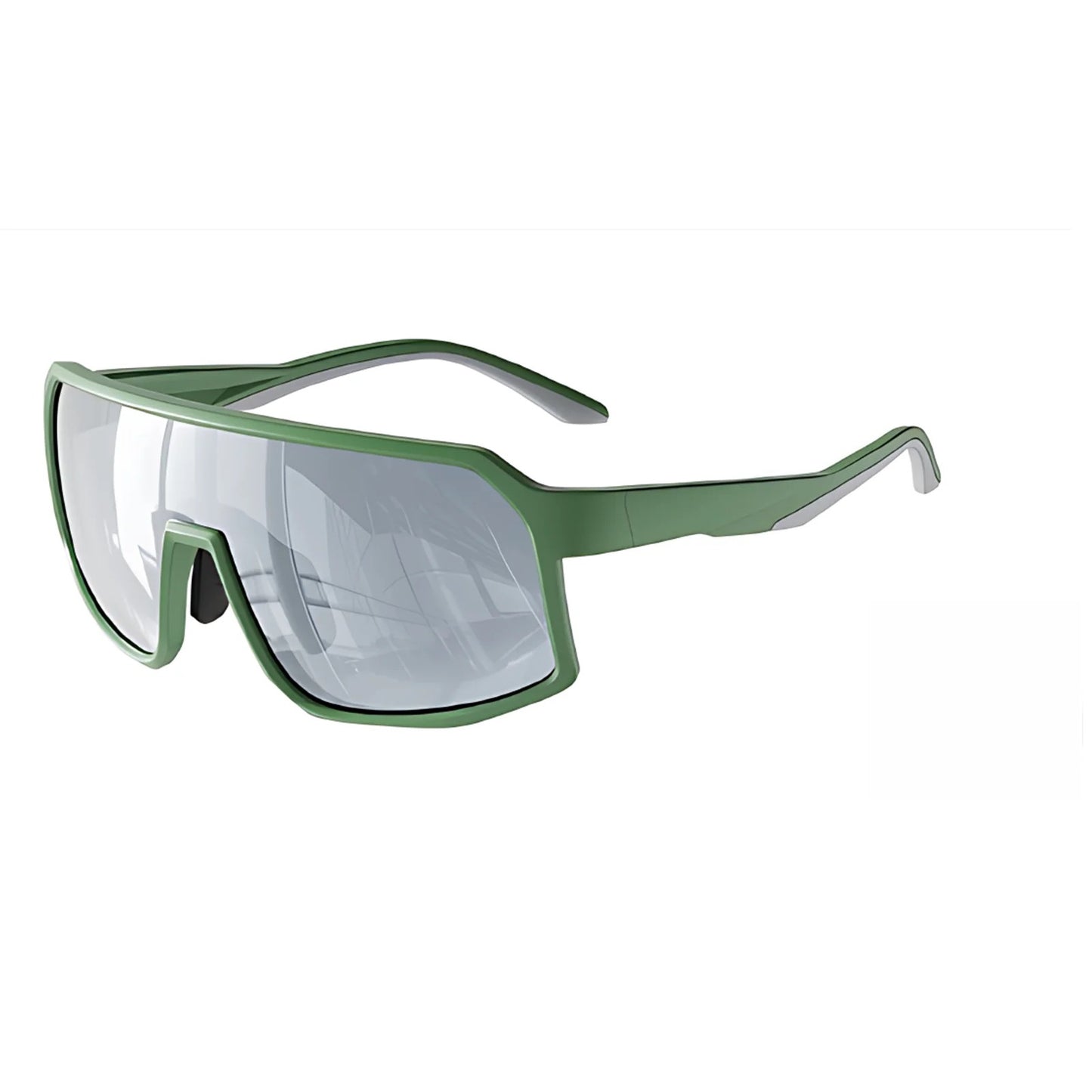 Wide-View Square Shield Sports Sunglasses with Polarised Lens for Outdoor Activities