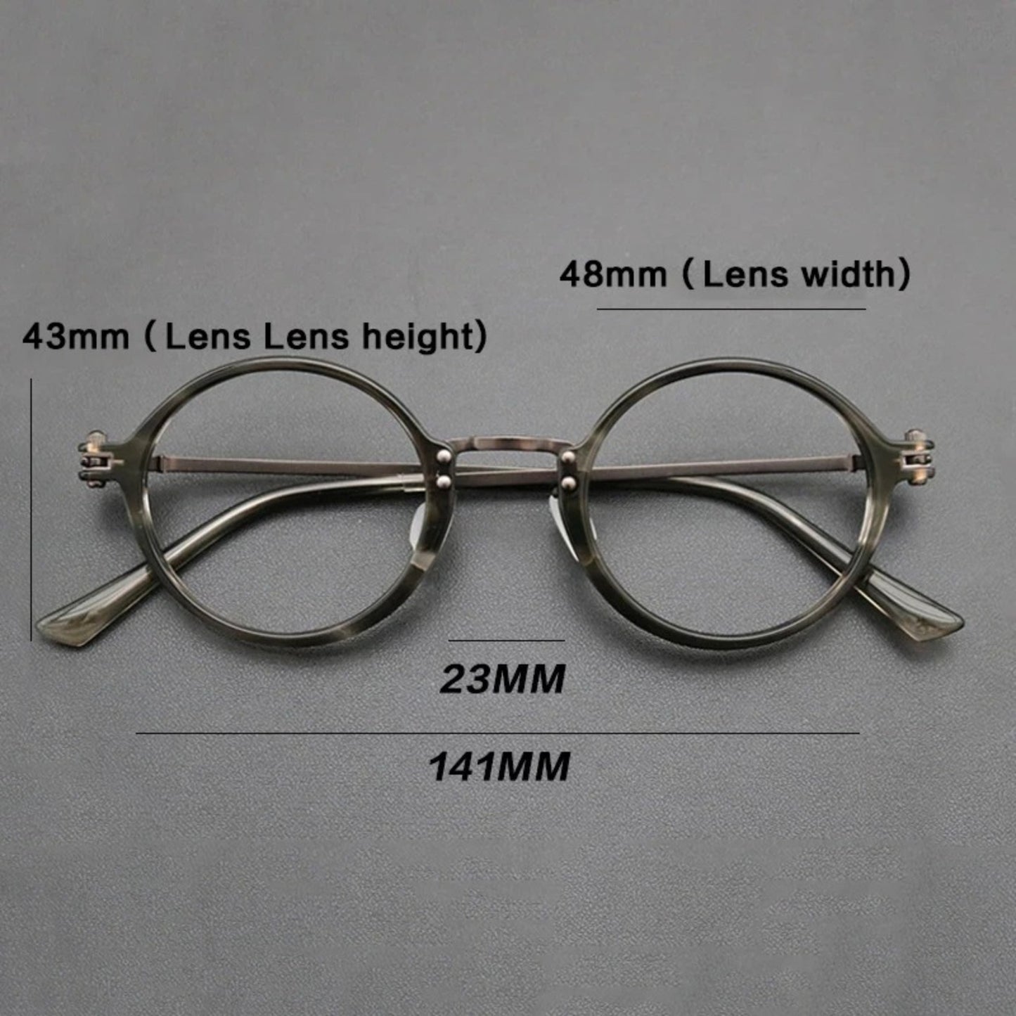 Titanium Acetate Round Eyeglasses