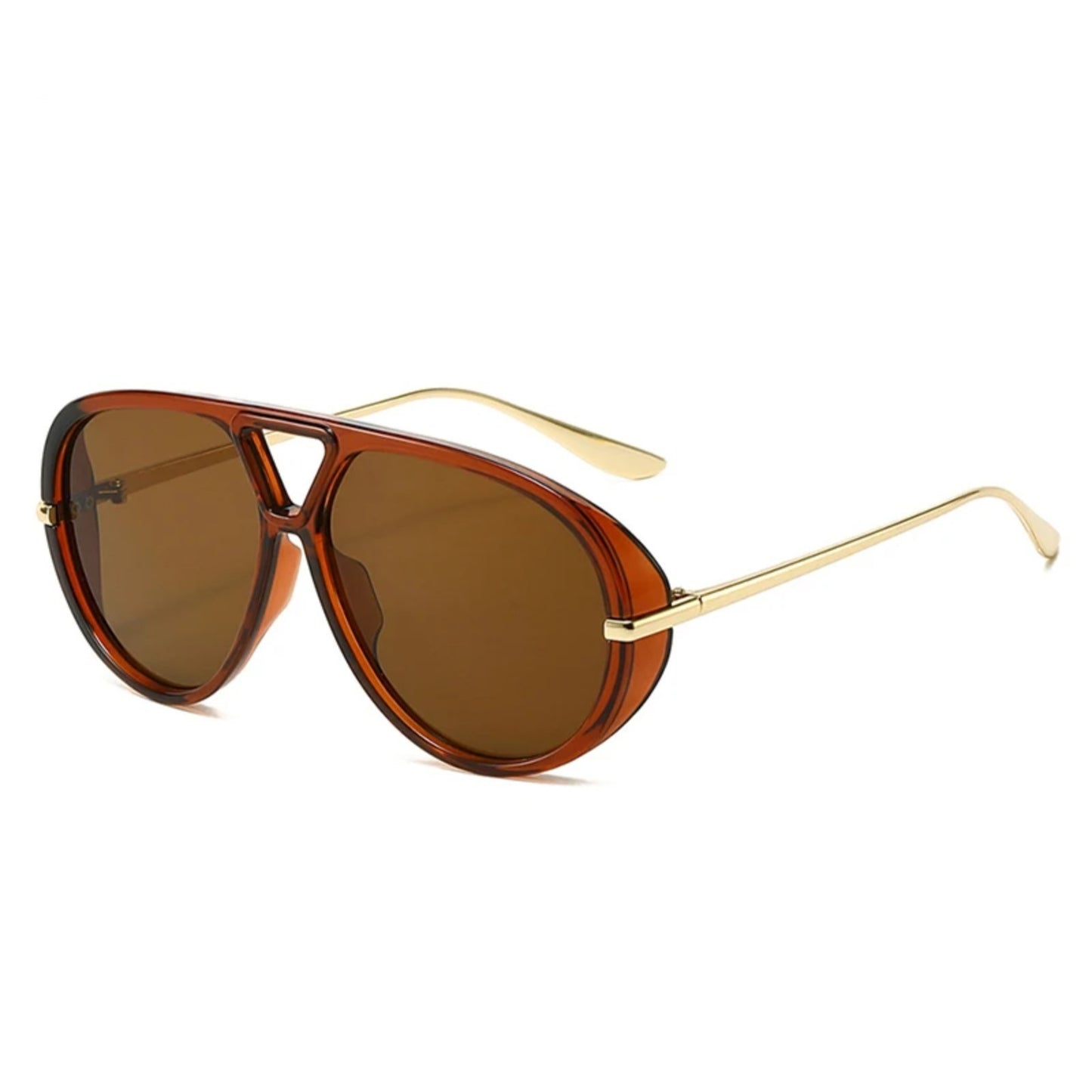 Alloy Oversized Double-Bridge Gradient UV400 Sunglasses