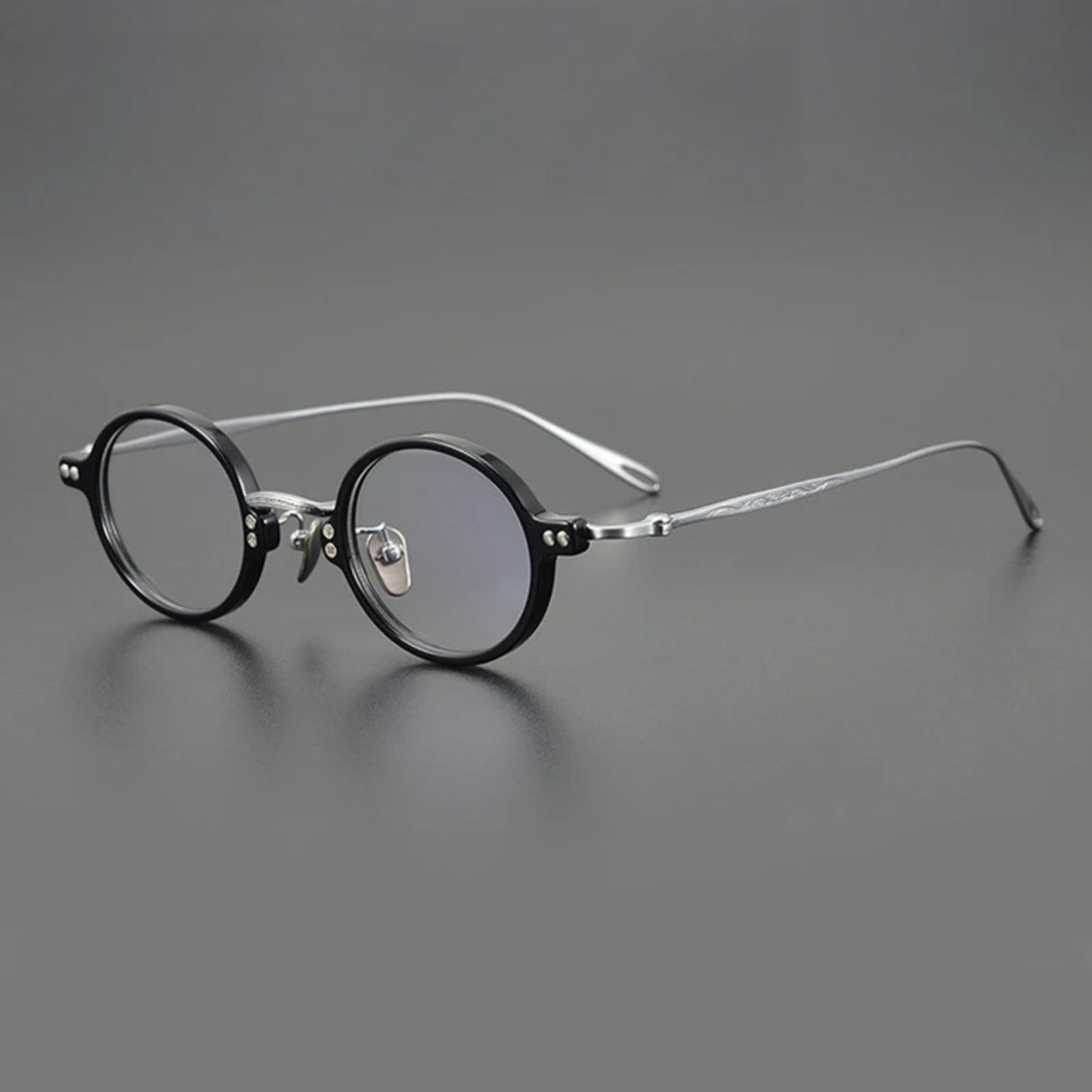 Petite Titanium Acetate Round Eyeglasses