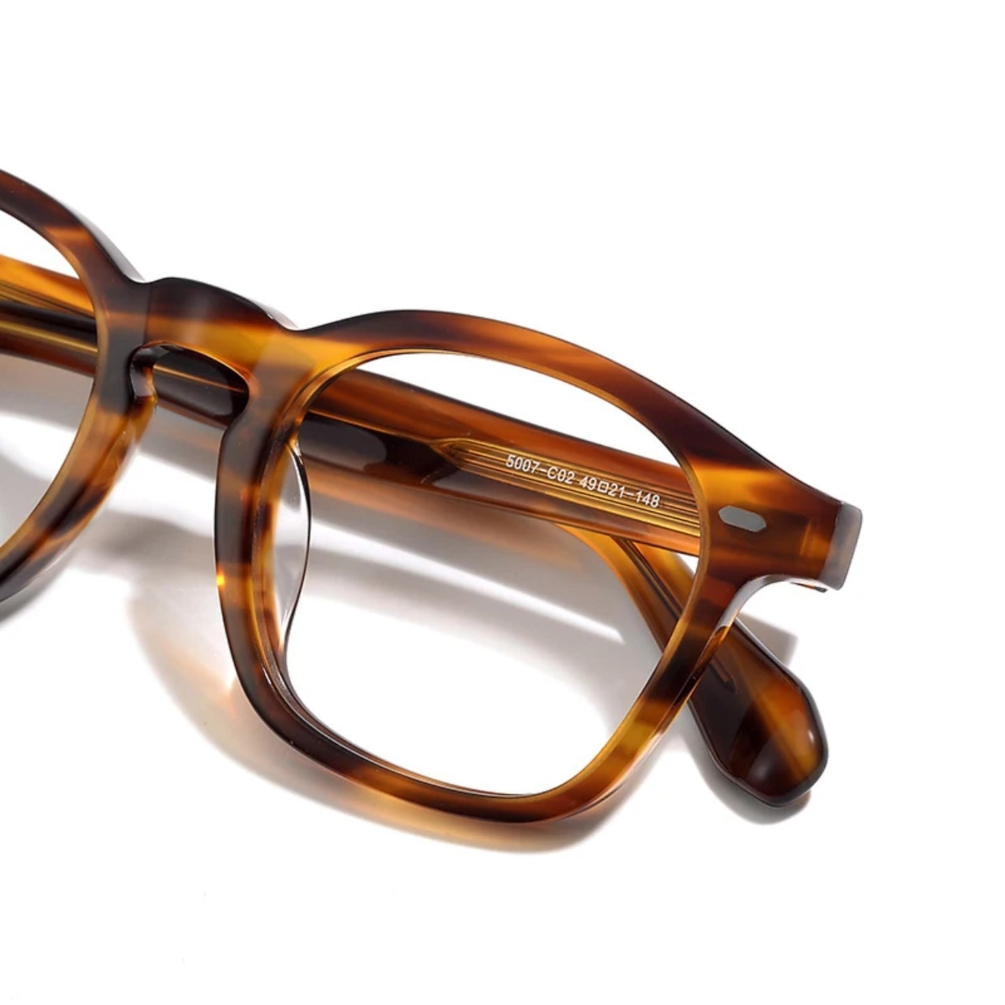 Acetate Amber Square Eyeglasses