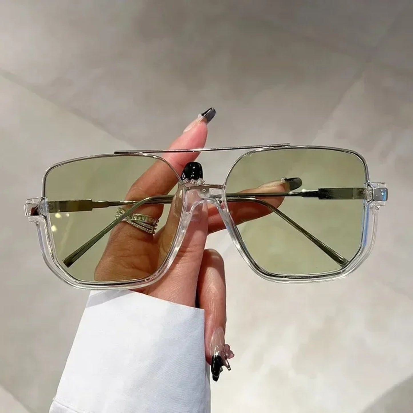 Alloy Oversized Square UV400 Sunglasses