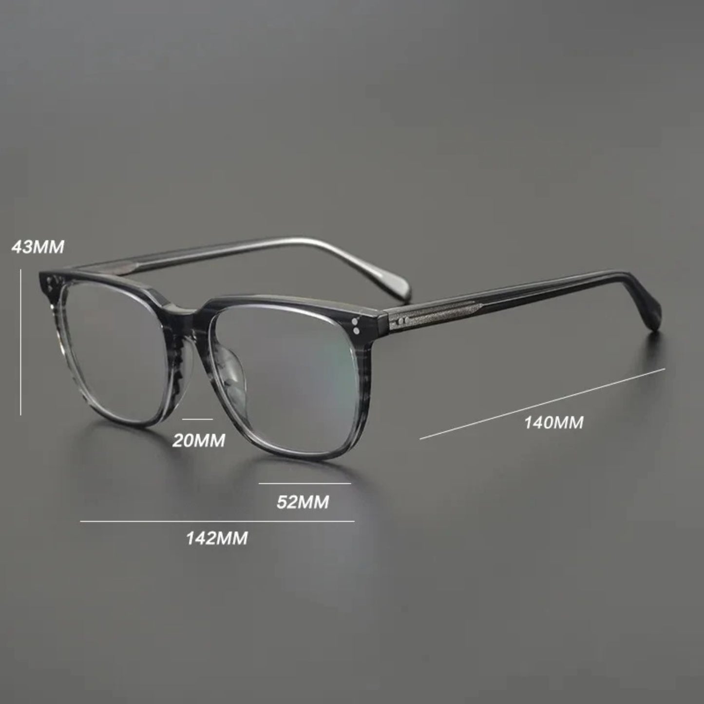 Acetate Crystal Blue Square Eyeglasses