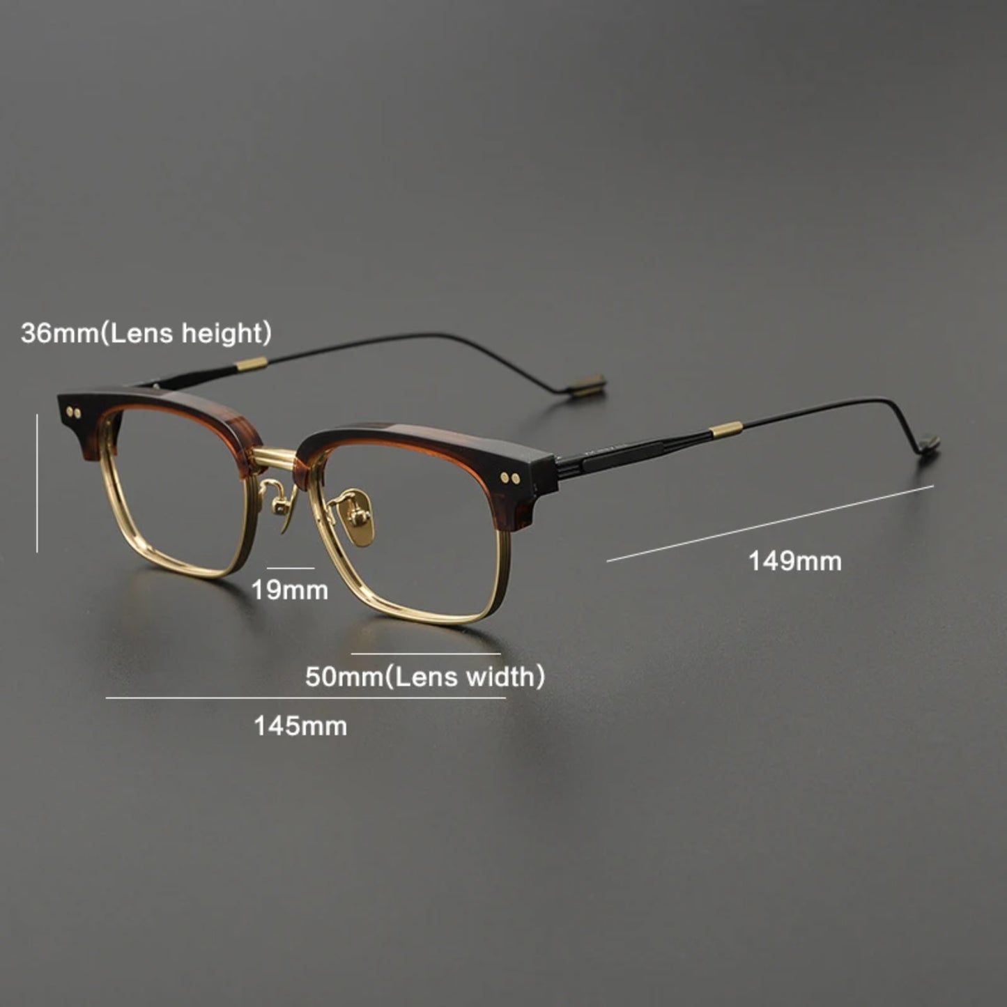 Korean Titanium Acetate Browline Square Eyeglasses