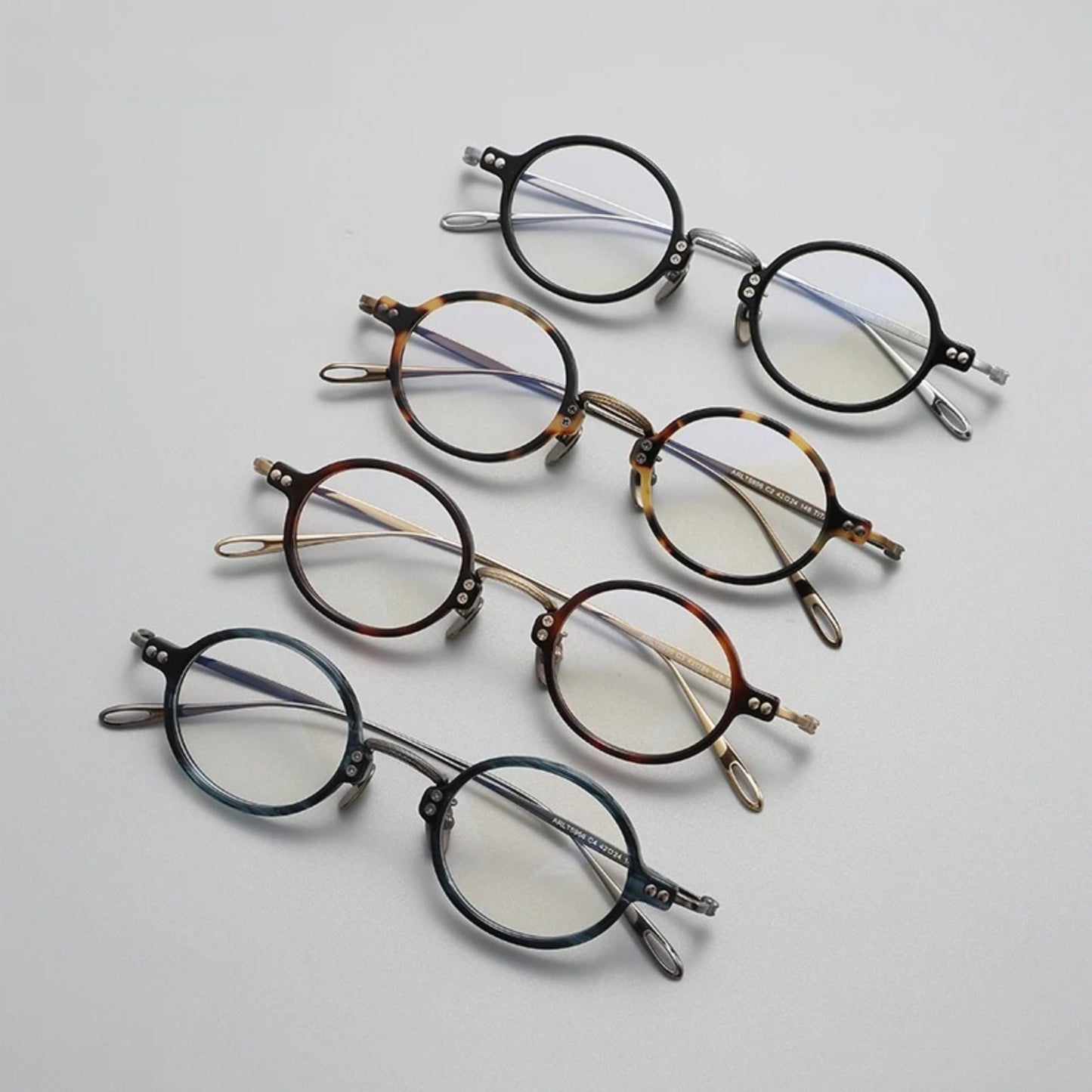 Petite Titanium Acetate Round Eyeglasses