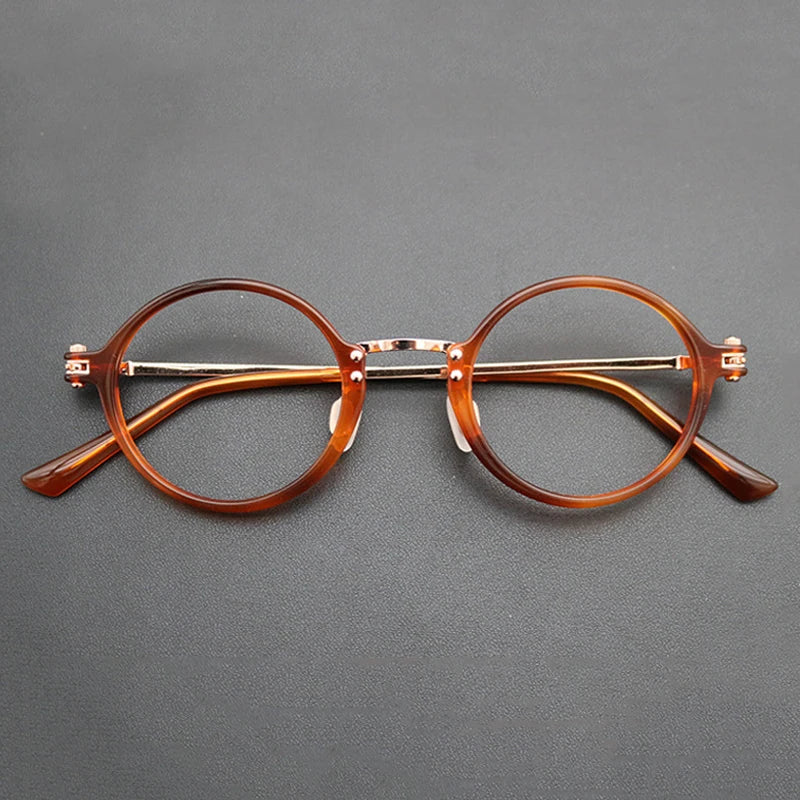 Titanium Acetate Round Eyeglasses