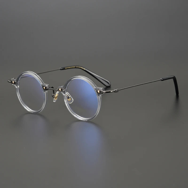 Titanium Acetate Crystal Round Eyeglasses