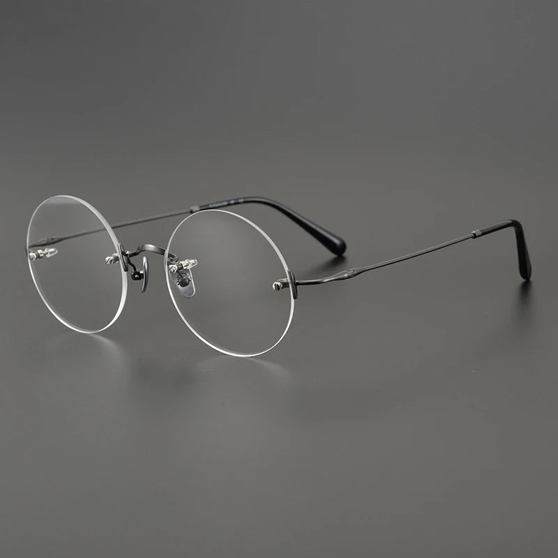 Titanium Rimless Round Eyeglasses