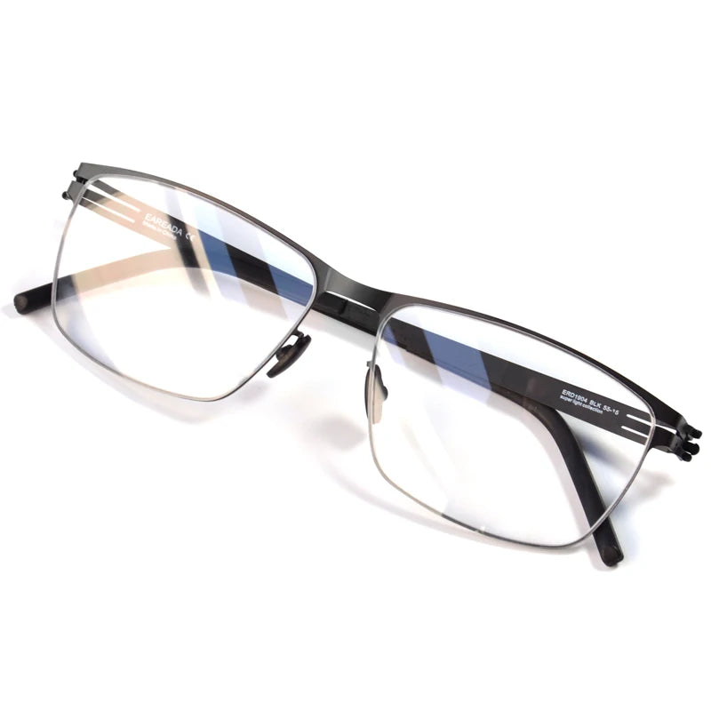 Stainless Steel Screwless Square Eyeglasses