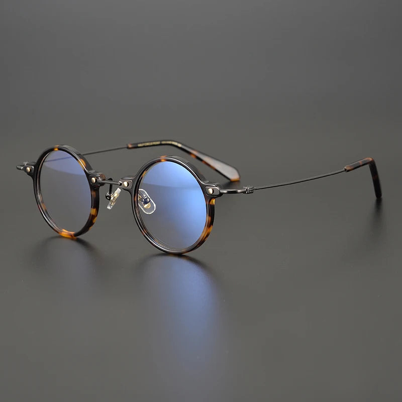 Titanium Acetate Crystal Round Eyeglasses