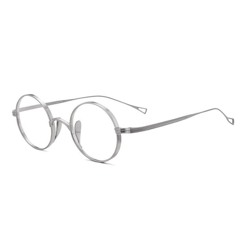 Japanese Handmade Titanium Retro Round Prescription Glasses Frame