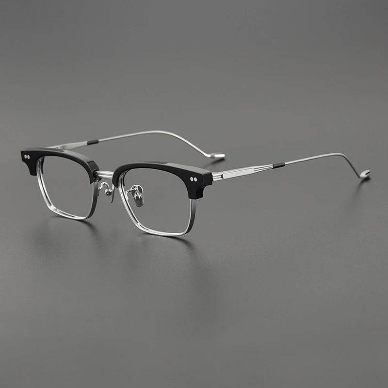Korean Titanium Acetate Browline Square Eyeglasses