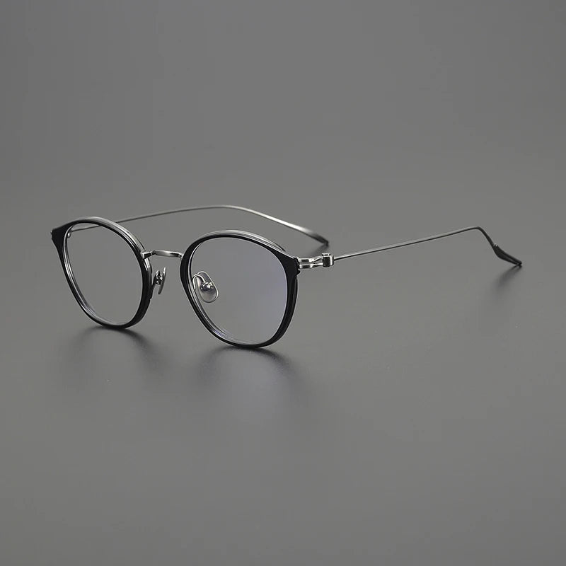 Titanium Retro Round Prescription Eyeglasses