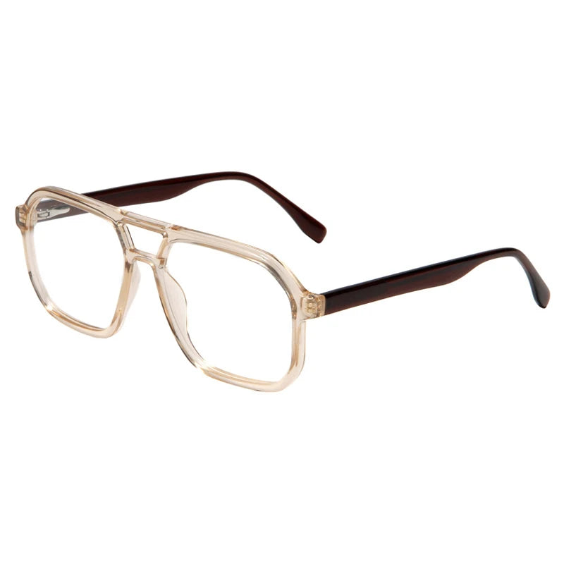 Acetate Double-Bridge Pilot Eyeglasses