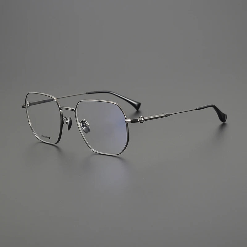 Titanium Oversized Geometric Eyeglasses