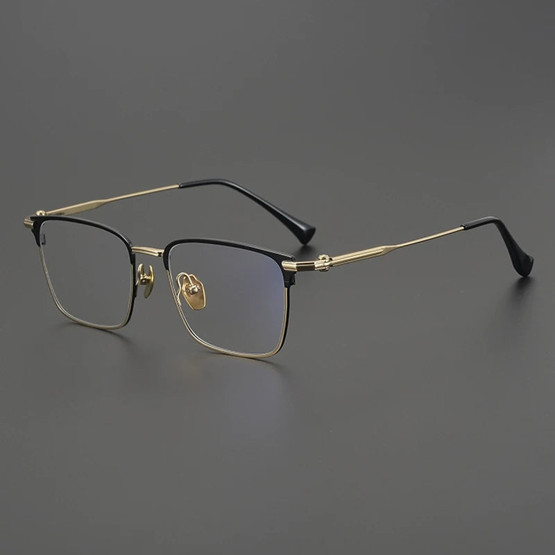 Titanium Large Square Eyeglasses