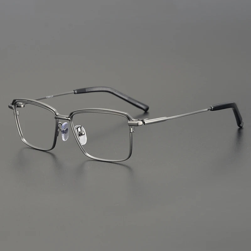Titanium Minimal Square Eyeglasses