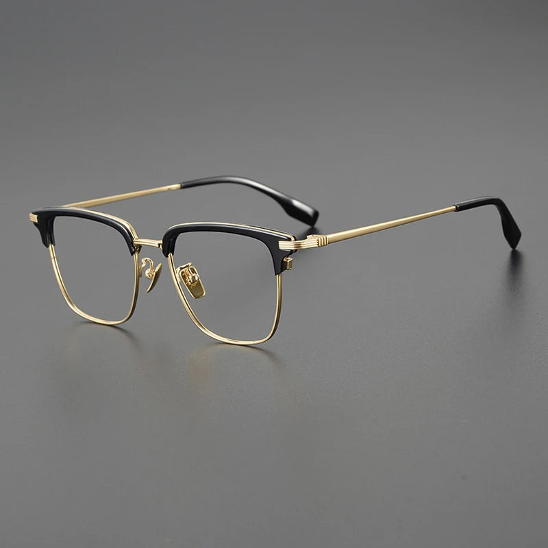 Korean Titanium Browline Square Eyeglasses