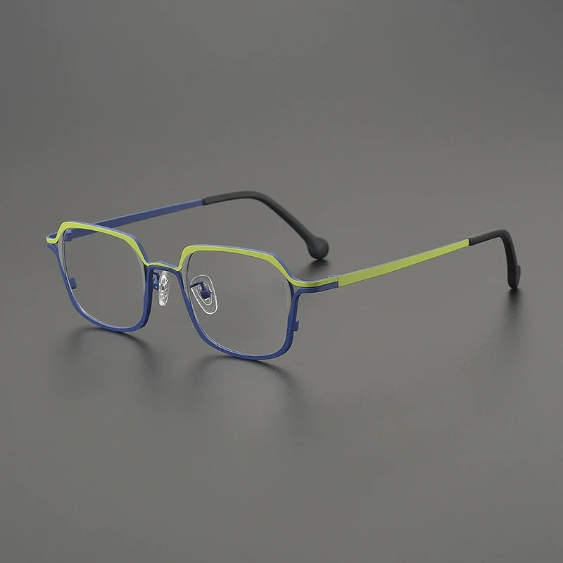 Titanium Colour-Outline Square Prescription Eyeglasses