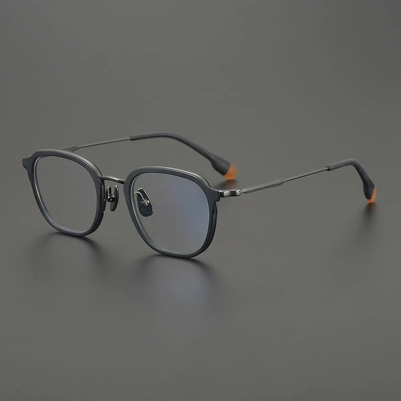 Titanium Tortoise Round Eyeglasses