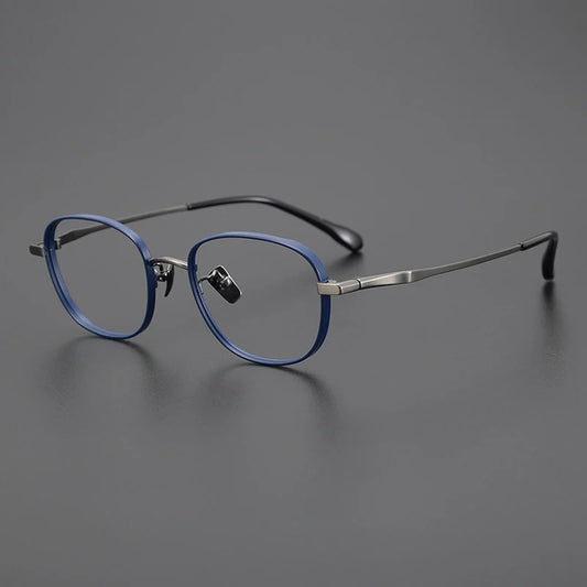 Petite Titanium Blue Panto Prescription Eyeglasses | Ultra-Light Optical Frame for Rx Lenses – CINILY UK