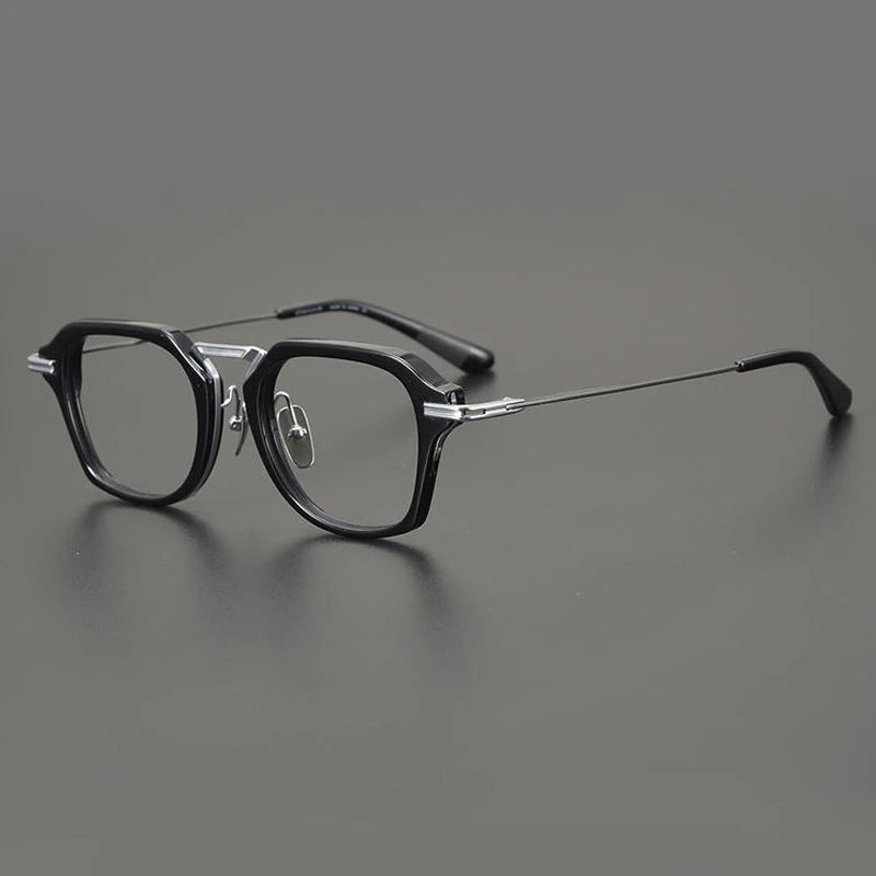 Oversized Titanium Acetate Square Eyeglasses