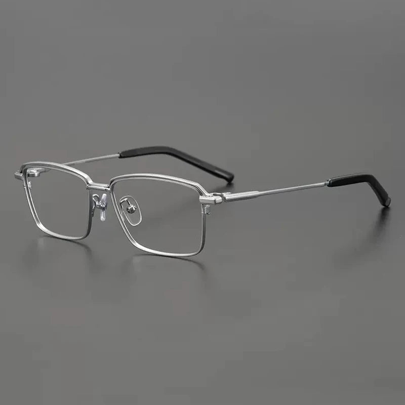 Titanium Minimal Square Eyeglasses