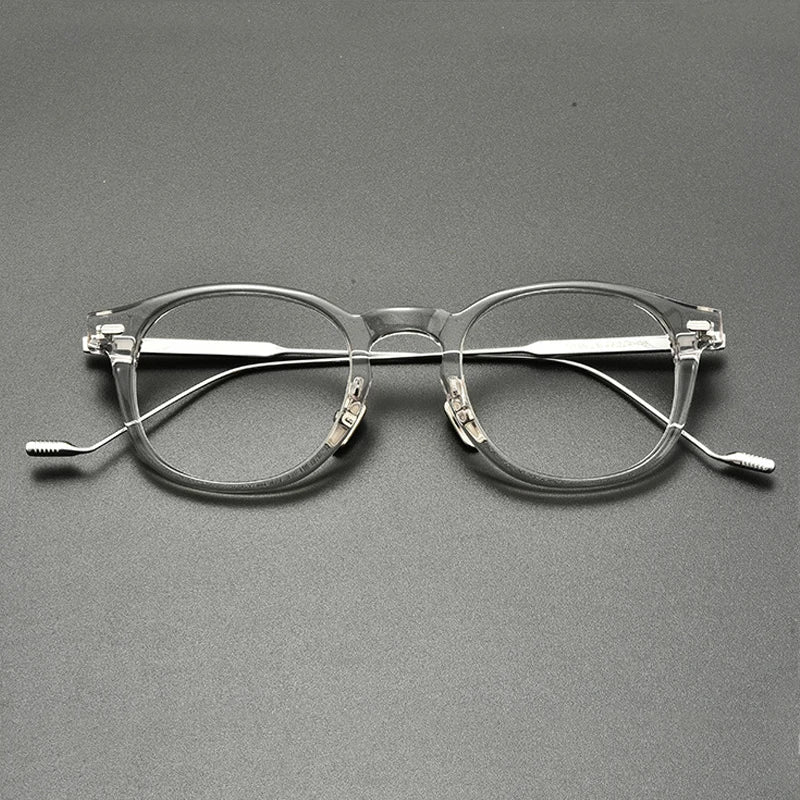 Acetate Titanium Round Prescription Eyeglasses