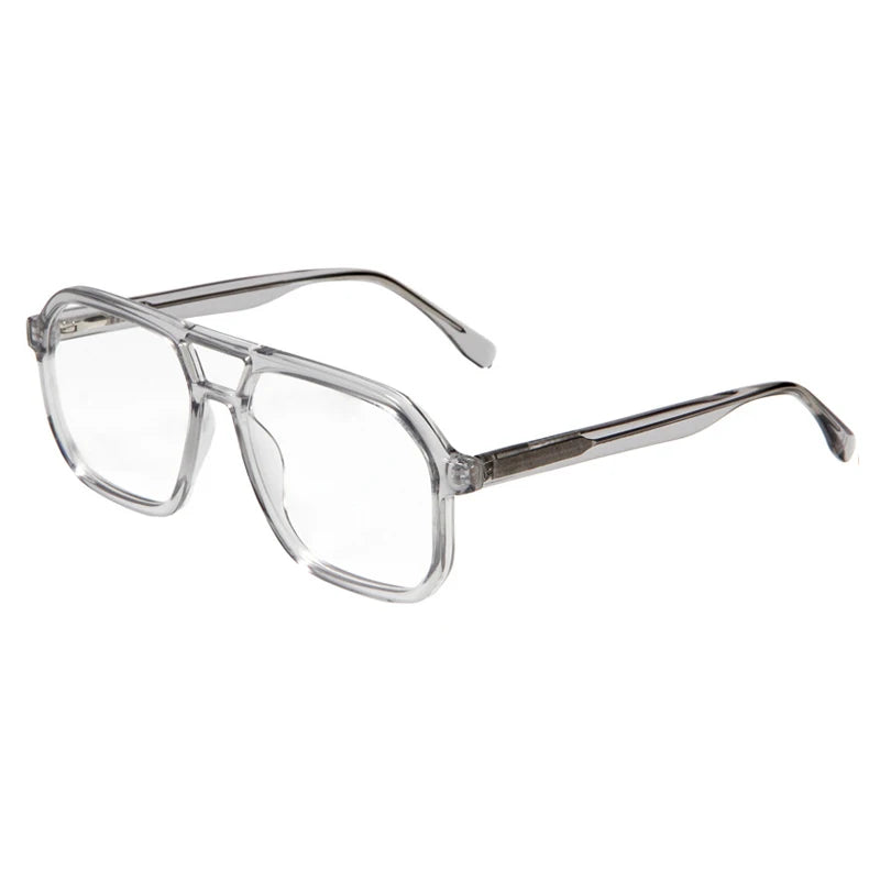 Acetate Double-Bridge Pilot Eyeglasses