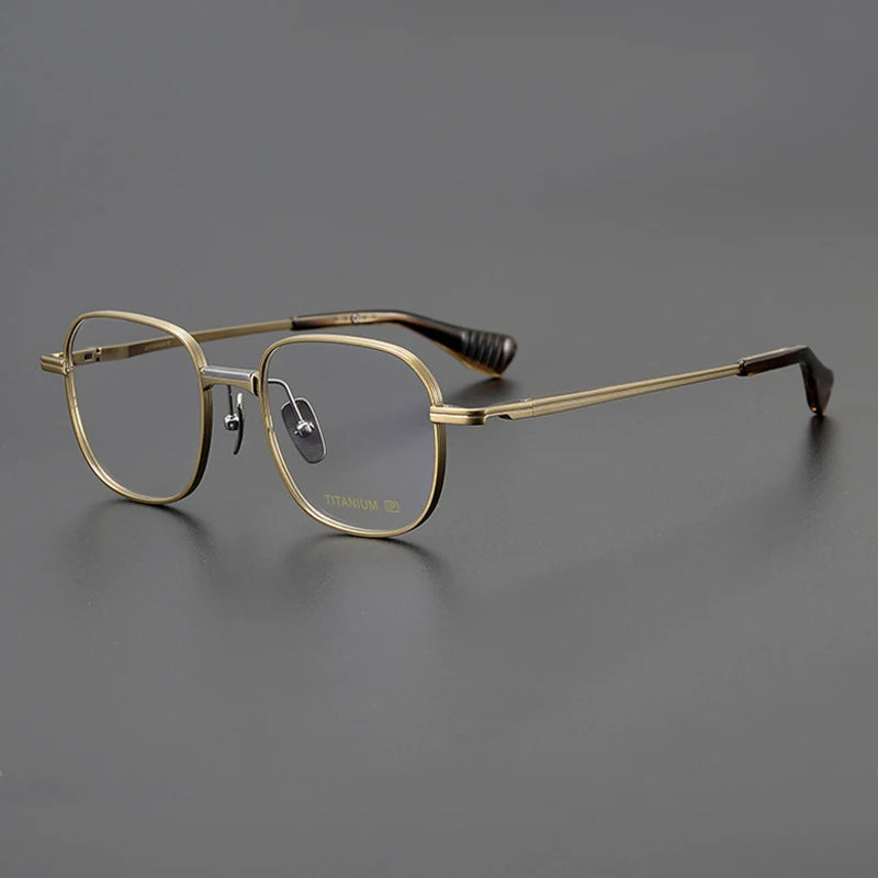 Titanium Geometric Square Eyeglasses