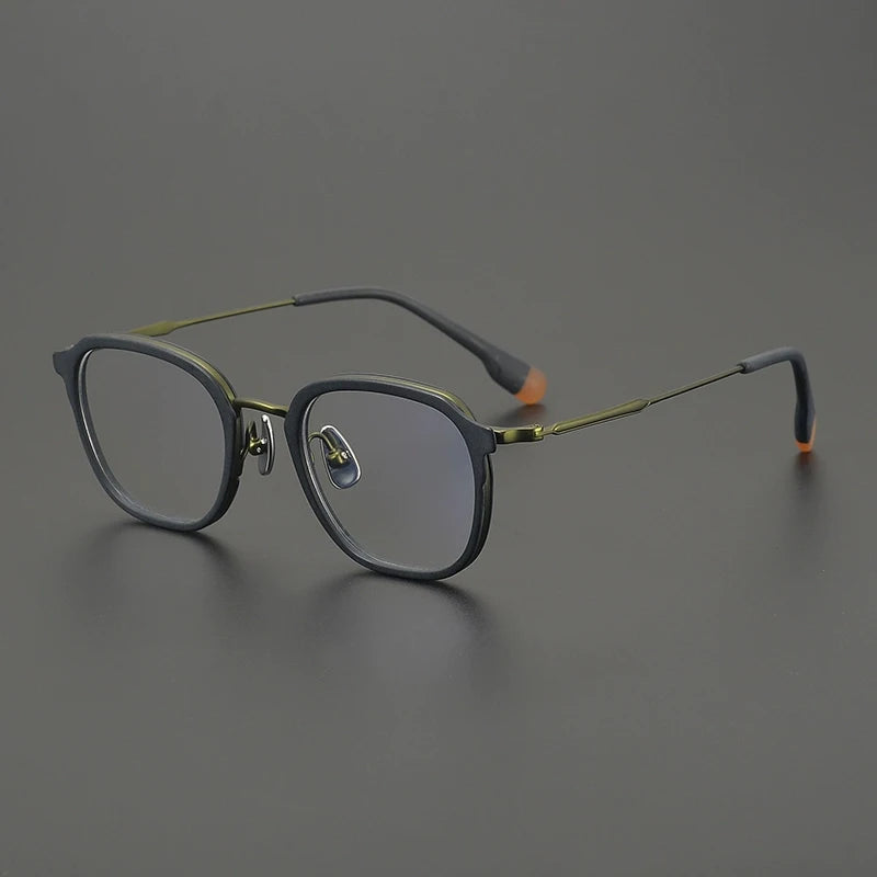 Titanium Tortoise Round Eyeglasses