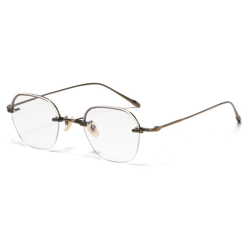 Titanium Rimless Geometric Eyeglasses