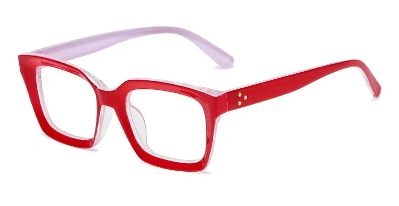 Plastic Titanium Bold Square Blue Light Reading Glasses