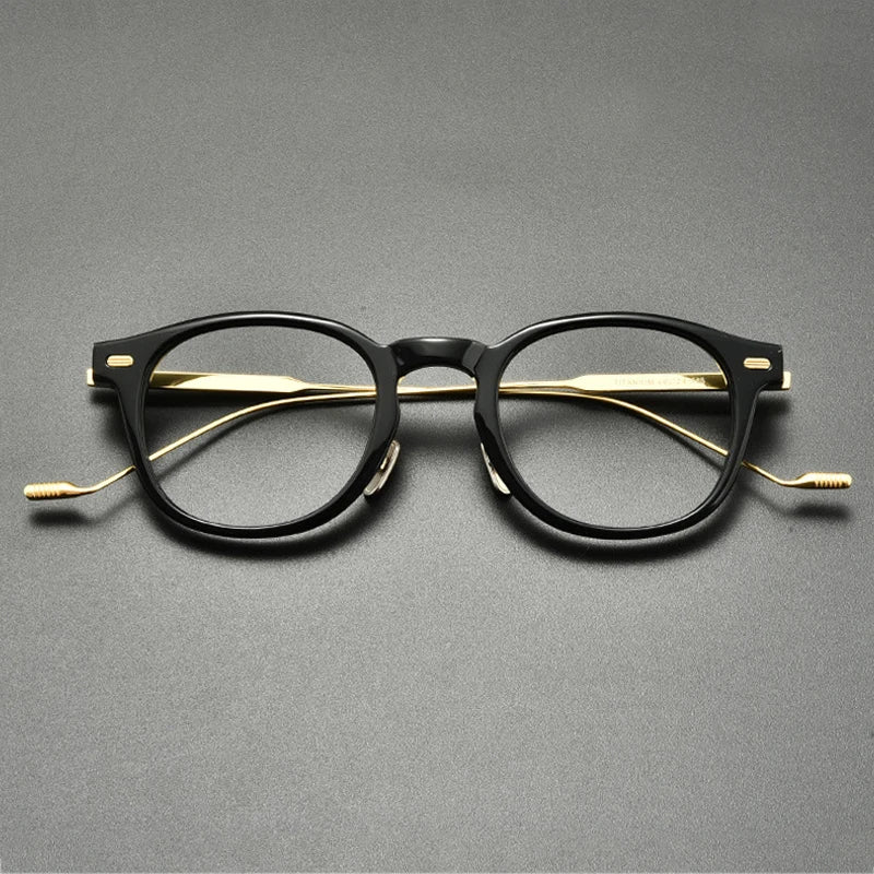 Acetate Titanium Round Prescription Eyeglasses