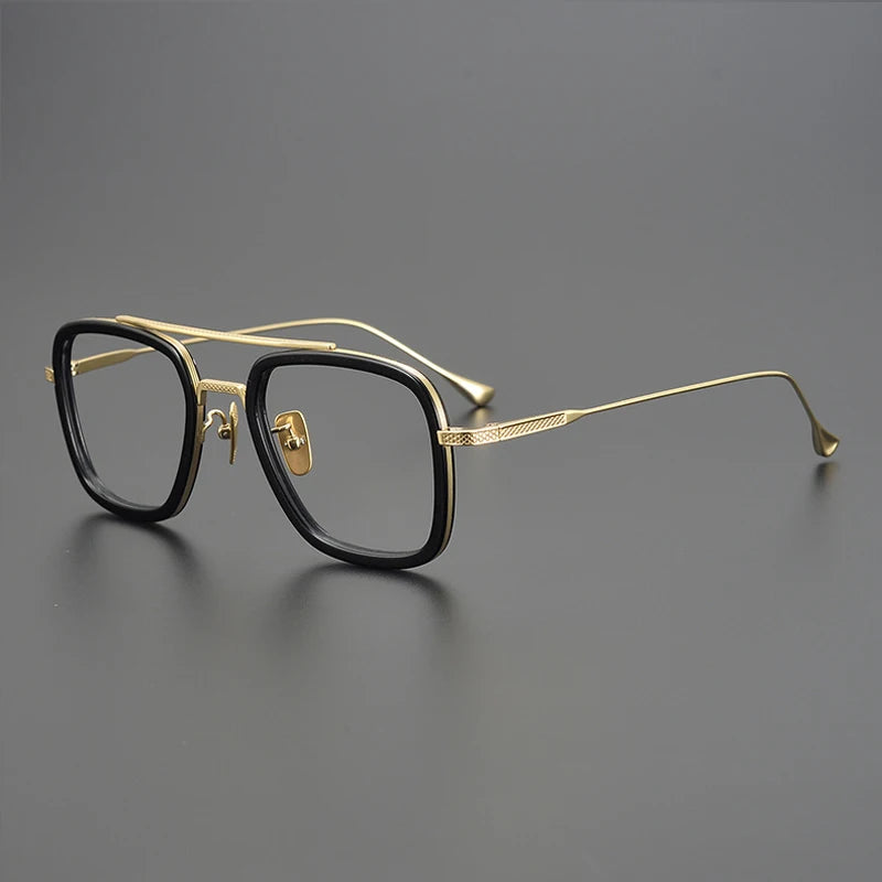 Titanium Acetate Bold Square Prescription Eyeglasses