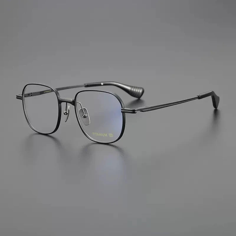 Titanium Geometric Square Eyeglasses