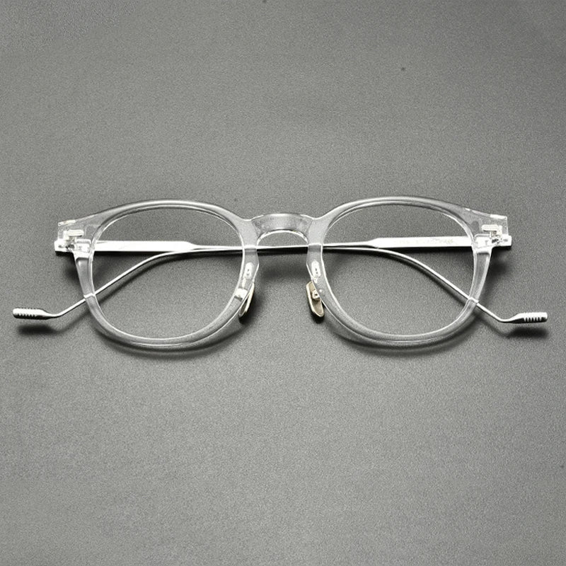 Acetate Titanium Round Prescription Eyeglasses